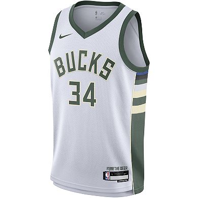 Youth Nike Giannis Antetokounmpo White Milwaukee Bucks Swingman Jersey - Association Edition