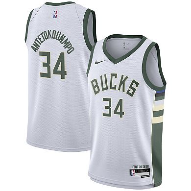 Youth Nike Giannis Antetokounmpo White Milwaukee Bucks Swingman Jersey - Association Edition