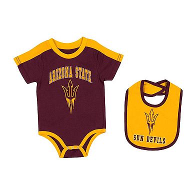 Newborn & Infant Colosseum Maroon Arizona State Sun Devils Encore Bodysuit & Bib Set