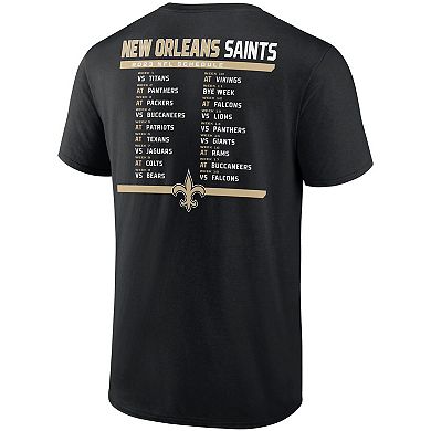 Men's Fanatics Branded Black/White New Orleans Saints Two-Pack 2023 Schedule T-Shirt Combo Set