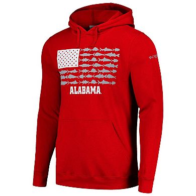 Men's Columbia Crimson Alabama Crimson Tide PFG Fish Flag II Pullover Hoodie