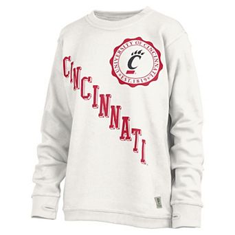 Women's Pressbox White Cincinnati Bearcats Shoreline Sundown Pullover Sweatshirt