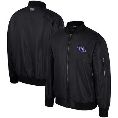 Men's Colosseum  Black Pitt Panthers Full-Zip Bomber Jacket