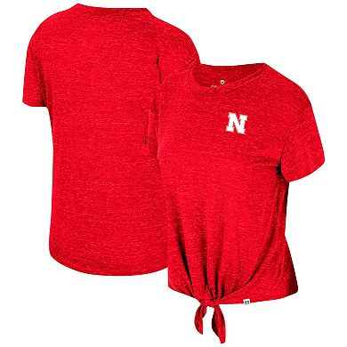Women's Colosseum Scarlet Nebraska Huskers Finalists Tie-Front T-Shirt