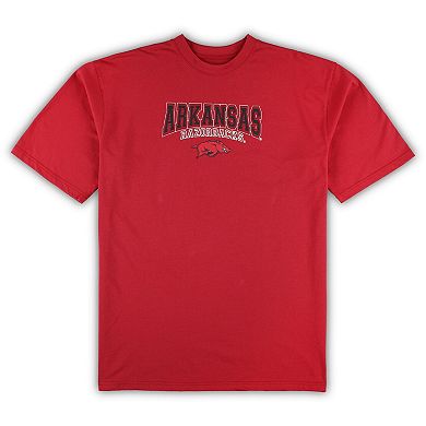 Men's Profile Cardinal/Gray Arkansas Razorbacks Big & Tall 2-Pack T-Shirt & Flannel Pants Set