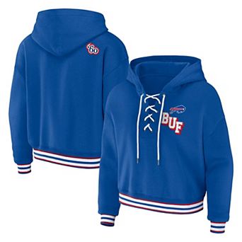 Women's WEAR by Erin Andrews Royal Buffalo Bills Plus Size Lace-Up Pullover Hoodie
