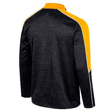 Men's Colosseum Black Iowa Hawkeyes Marled Half-Zip Jacket