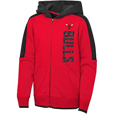 Preschool Red Chicago Bulls Post-Up Full-Zip Hoodie
