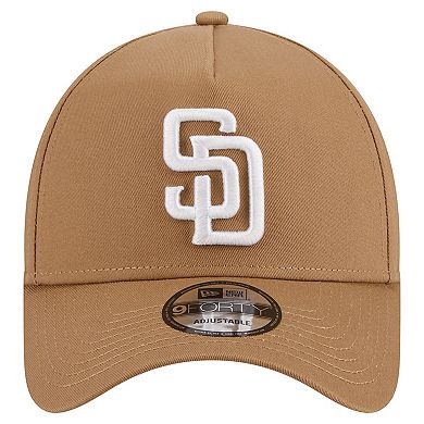 Men's New Era Khaki San Diego Padres A-Frame 9FORTY Adjustable Hat