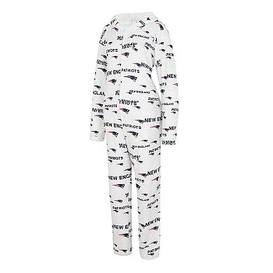 Women's Concepts Sport Cream New England Patriots Docket Hoodie Full-Zip Union Suit