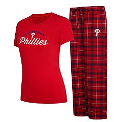 Women's Philadelphia Phillies Concepts Sport White/Royal Vigor Pinstripe  T-Shirt