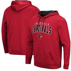 Men's Colosseum Heathered Gray Louisville Cardinals Arch & Logo 2.0  Full-Zip Hoodie