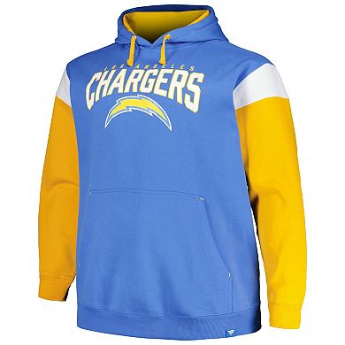 Men's Profile Powder Blue Los Angeles Chargers Big & Tall Trench Battle Pullover Hoodie