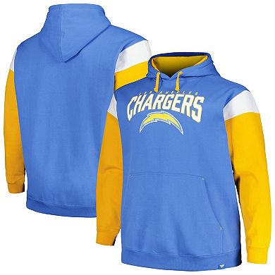 Men's Profile Powder Blue Los Angeles Chargers Big & Tall Trench Battle Pullover Hoodie