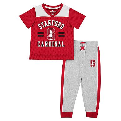 Toddler Colosseum Cardinal/Heather Gray Stanford Cardinal Ka-Boot-It Jersey & Pants Set