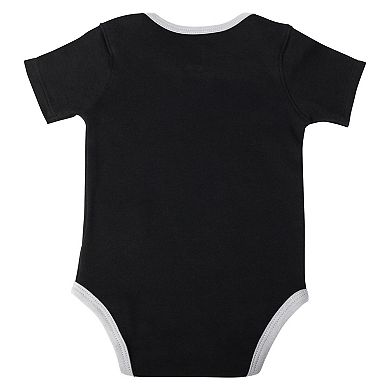 Infant Black/White/Gray Brooklyn Nets Bank Shot Bodysuit, Hoodie T-Shirt & Shorts Set