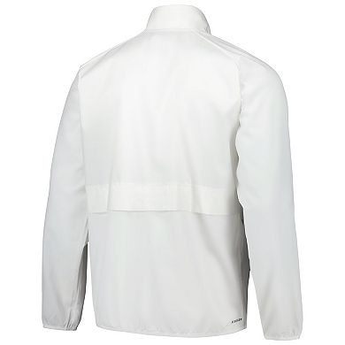 Men's adidas White Wyoming Cowboys Sideline AEROREADY Raglan Quarter-Zip Jacket