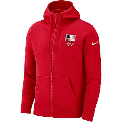 Men's Nike Red Team USA Club Pullover Hoodie