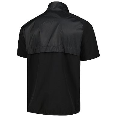 Men's adidas Black Boston College Eagles Sideline AEROREADY Raglan Short Sleeve Quarter-Zip Jacket