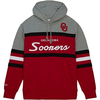 Men's Mitchell & Ness Red Oklahoma Sooners Head Coach Pullover Hoodie
