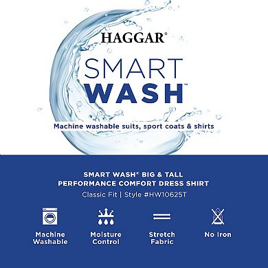 Big & Tall Haggar® Smart Wash® Classic Fit Solid Dress Shirt