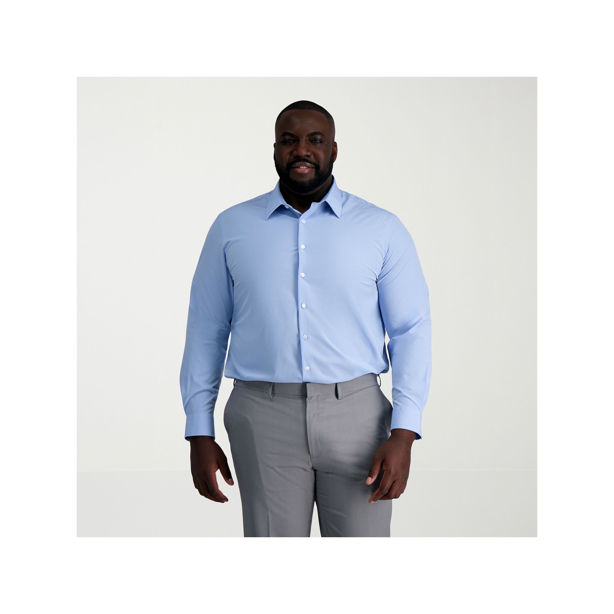 Big & Tall Haggar® Smart Wash® Classic Fit Solid Dress Shirt, Mens, Size