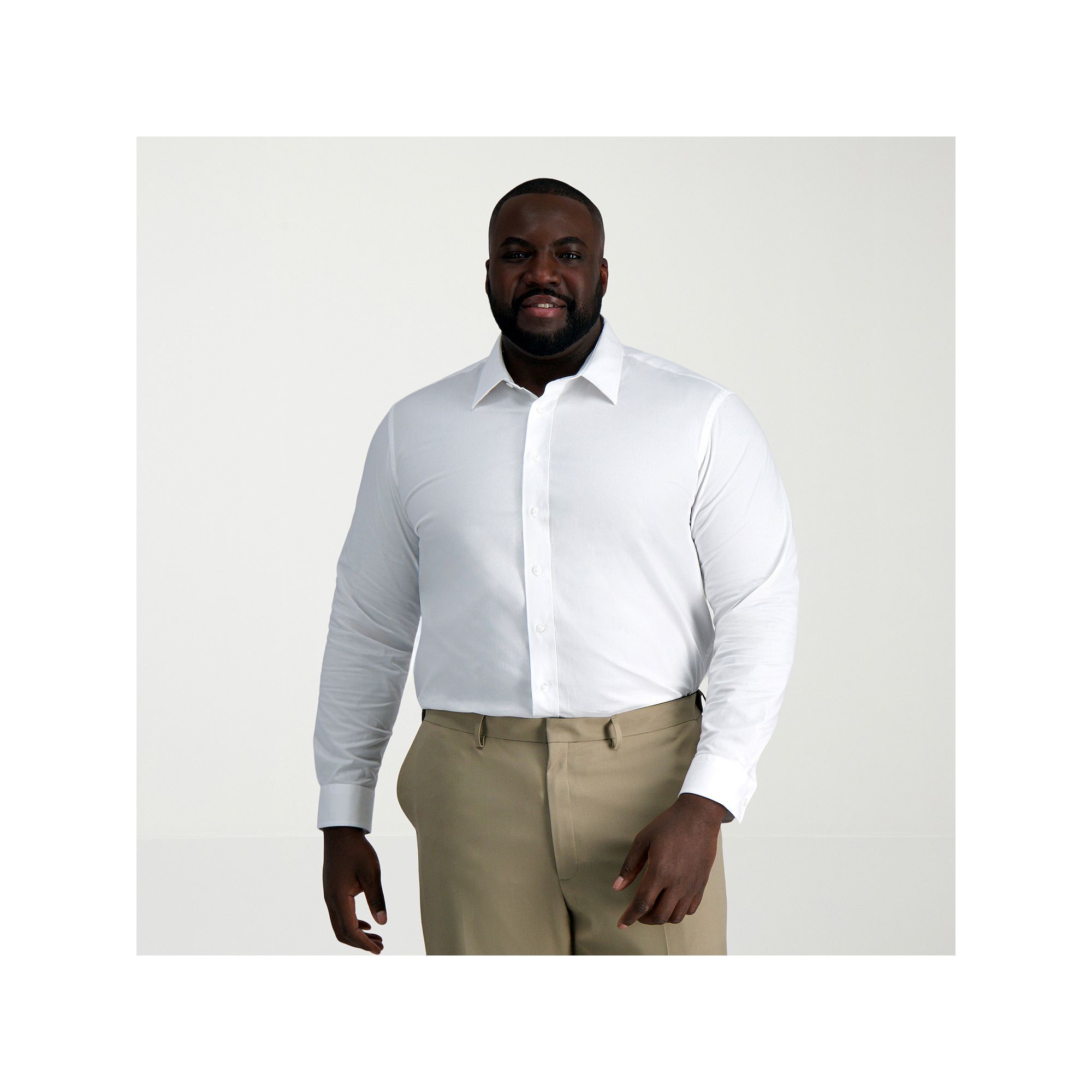 Big & Tall Haggar® Smart Wash® Classic Fit Solid Dress Shirt, Mens, Size