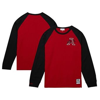 Men's Mitchell & Ness Cardinal Arkansas Razorbacks Legendary Slub Raglan Long Sleeve T-Shirt