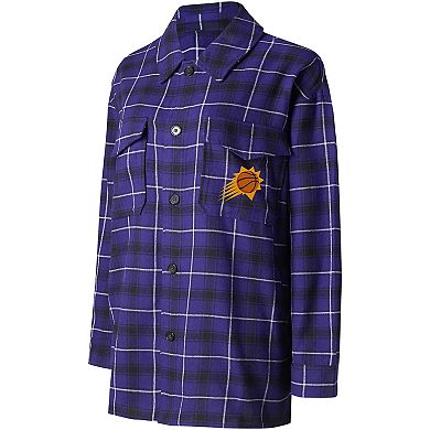 Women's College Concepts Purple/Black Phoenix Suns Boyfriend Button-Up Nightshirt