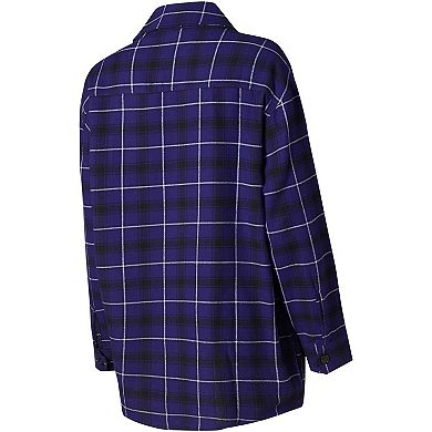 Women's College Concepts Purple/Black Phoenix Suns Boyfriend Button-Up Nightshirt
