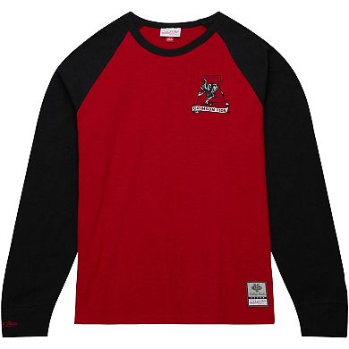 Men's Mitchell & Ness Crimson Alabama Crimson Tide Legendary Slub Raglan Long Sleeve T-Shirt