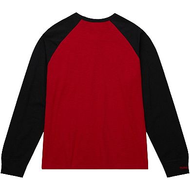 Men's Mitchell & Ness Crimson Alabama Crimson Tide Legendary Slub Raglan Long Sleeve T-Shirt