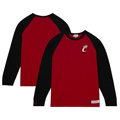 Men's Mitchell & Ness Red Cincinnati Bearcats Legendary Slub Raglan Long Sleeve T-Shirt
