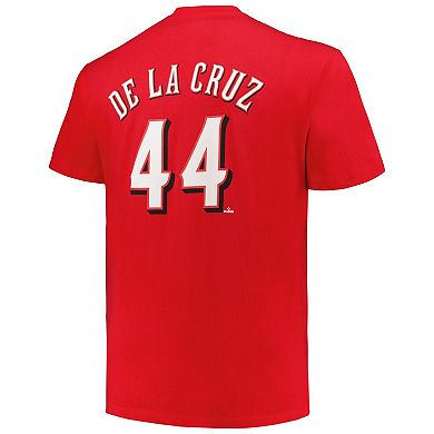 Men's Elly De La Cruz Red Cincinnati Reds Big & Tall Name & Number T-Shirt
