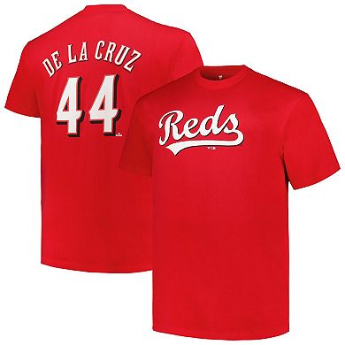 Men's Elly De La Cruz Red Cincinnati Reds Big & Tall Name & Number T-Shirt