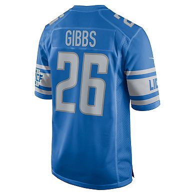 Men's Nike Jahmyr Gibbs Blue Detroit Lions 2023 NFL Draft First Round Pick Game Jersey