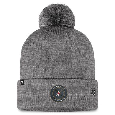 Men's Fanatics Branded  Gray Vegas Golden Knights Authentic Pro Home Ice Cuffed Knit Hat with Pom