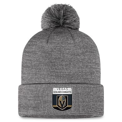 Men's Fanatics Branded  Gray Vegas Golden Knights Authentic Pro Home Ice Cuffed Knit Hat with Pom