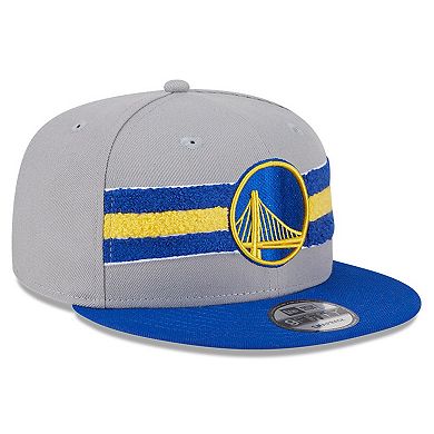 Men's New Era Gray Golden State Warriors Chenille Band 9FIFTY Snapback Hat