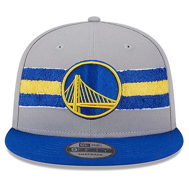 Men's New Era Gray Golden State Warriors Chenille Band 9FIFTY Snapback Hat