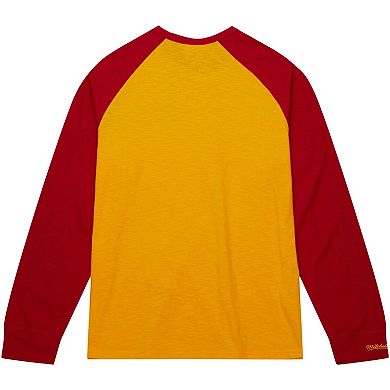 Men's Mitchell & Ness Gold USC Trojans Legendary Slub Raglan Long Sleeve T-Shirt