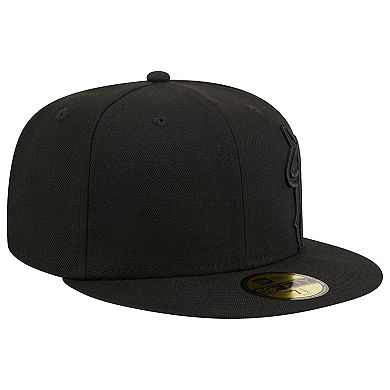 Men's New Era Black Los Angeles Angels Satin Peek 59FIFTY Fitted Hat