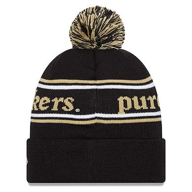 Men's New Era Black Purdue Boilermakers Marquee Cuffed Knit Hat with Pom