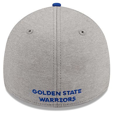 Men's New Era Gray/Royal Golden State Warriors Striped 39THIRTY Flex Hat
