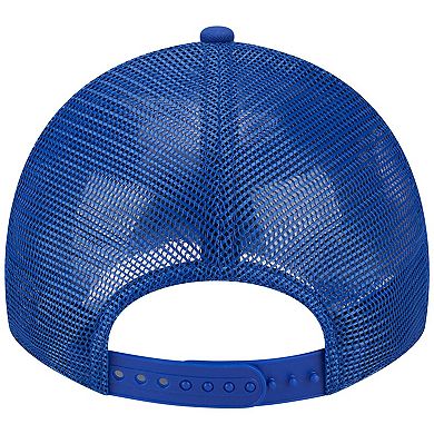 Men's New Era Royal Philadelphia 76ers Distinct Side Patch Trucker 9TWENTY Adjustable Hat