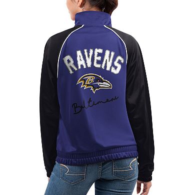 Women's G-III 4Her by Carl Banks Purple Baltimore Ravens Showup Fashion Dolman Full-Zip Track Jacket