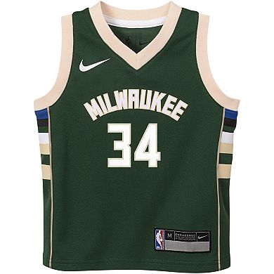 Preschool Nike Giannis Antetokounmpo Hunter Green Milwaukee Bucks Swingman Player Jersey - Icon Edition