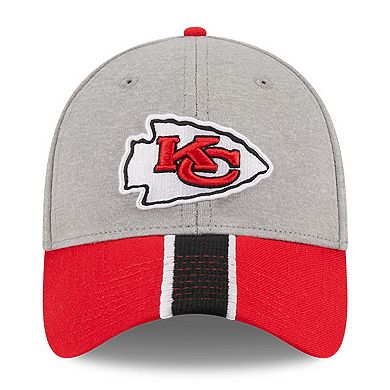Men's New Era Heather Gray/Red Kansas City Chiefs Striped 39THIRTY Flex Hat