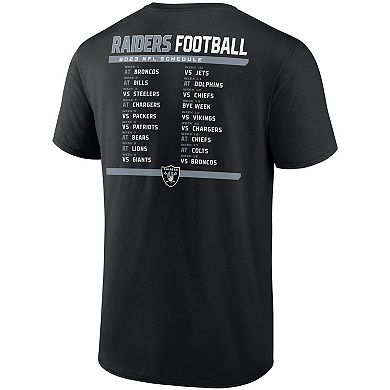 Men's Fanatics Branded Black/White Las Vegas Raiders Two-Pack 2023 Schedule T-Shirt Combo Set