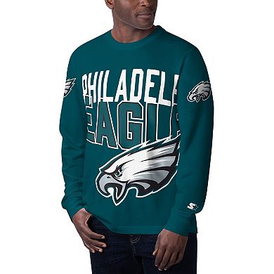 Men's Starter Midnight Green Philadelphia Eagles Clutch Hit Long Sleeve T-Shirt